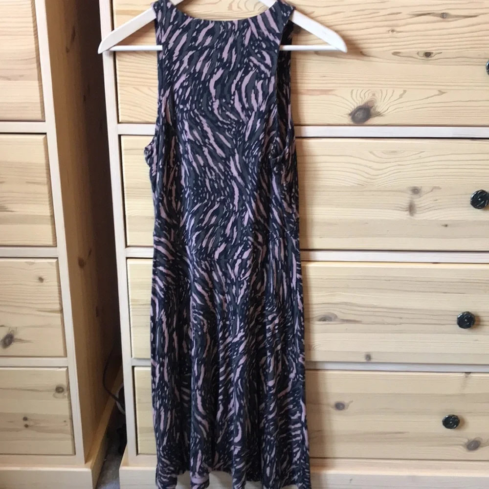 ATHLETA Santorini Thera Printed Dress Abstraction Black/Peat Size Small